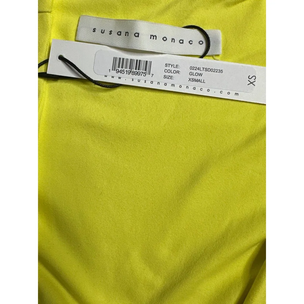 Susana Monaco Tie Front Gathered Dress in Glow X-Small New Womens Maxi - Image 8