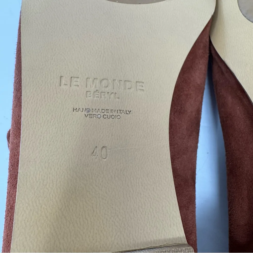LE MONDE BÉRYL burnt orange/rust suede Mary Jane flats, Italy, size 40, NWOT Orange - Image 9