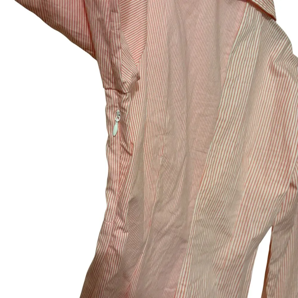 English Factory 100% Pink Cotton Striped Twist Shirt Mini Dress Size Medium - Image 7