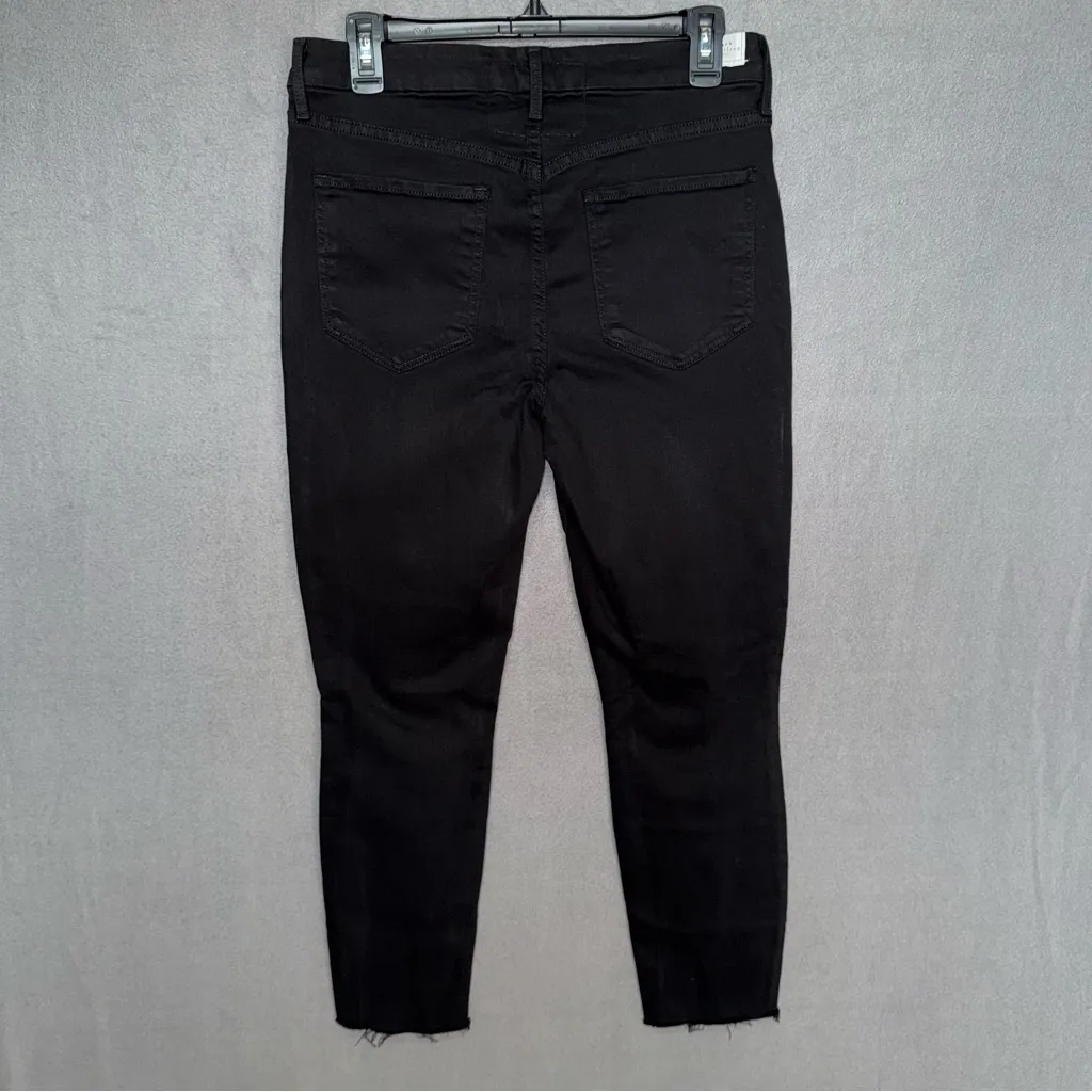 Frank & Eileen Sligo Italian Power Denim Black Jeans raw hem size 30 women’s 10 - Image 4