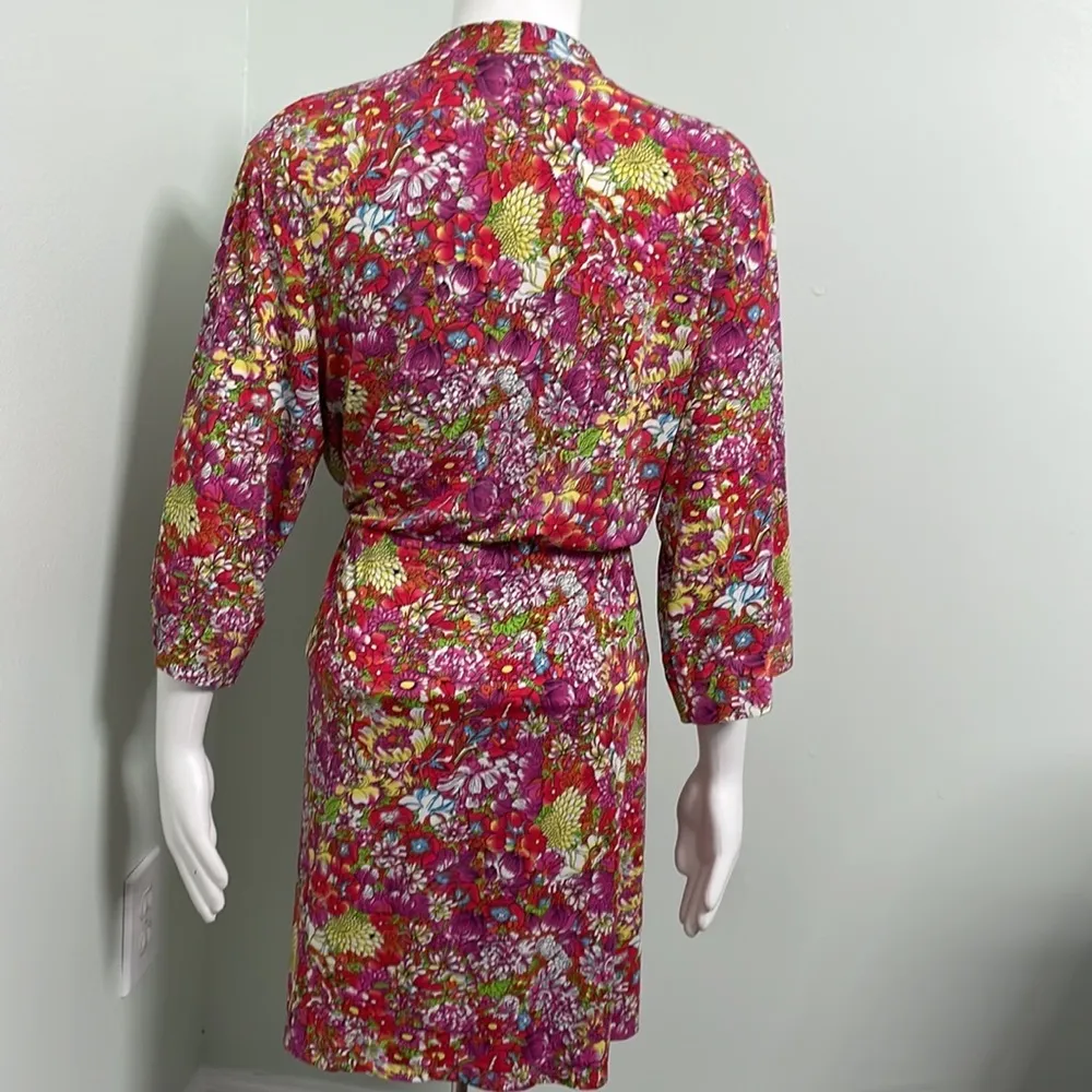 Josie Natori Rainbow Floral Open Front Robe - Image 4