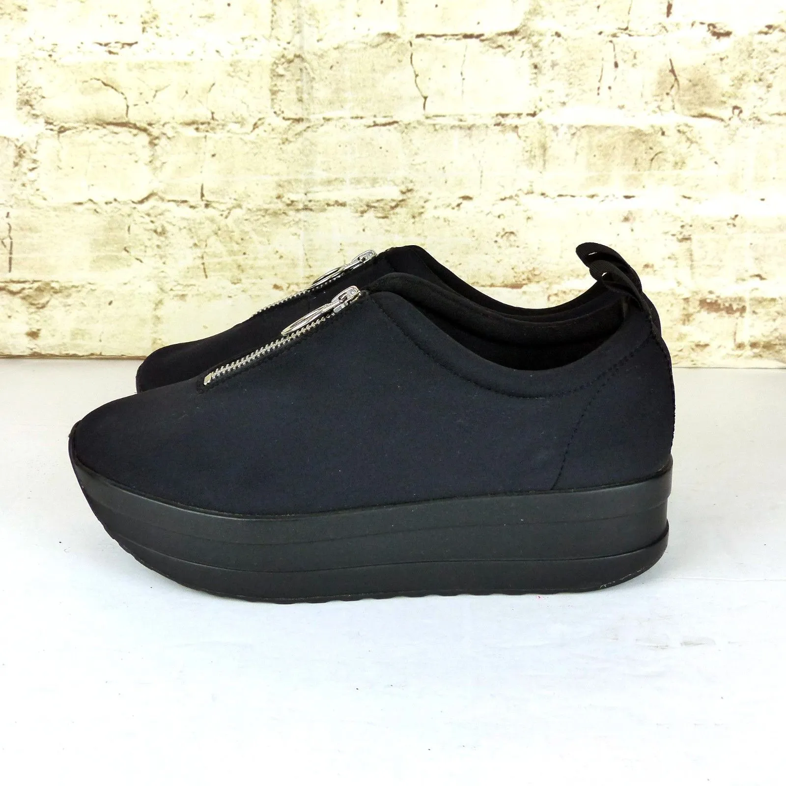 Vagabond Platform Sneakers Womens 38 8 Black Neoprene Casey Sister Zip Techwear - Image 6