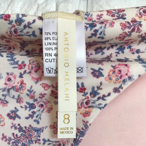 Antonio Melanie floral blush pink bikini‎ bottoms women's size 8 NWT - Image 3