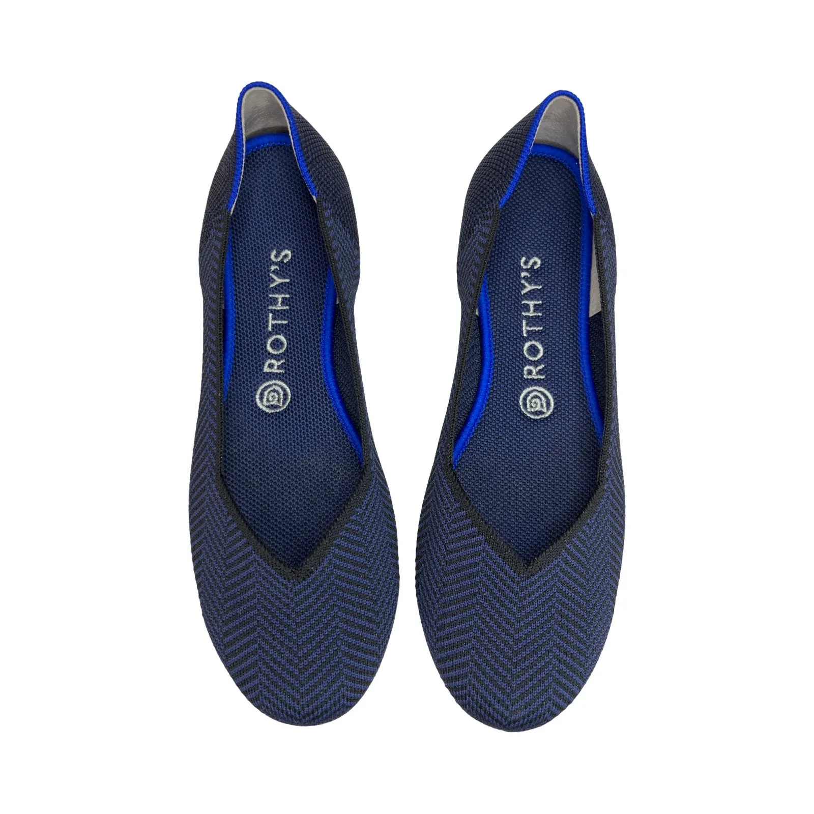Rothy's Rothy’s The Flat Women’s 9 Navy Metallic Herringbone Knit Ballet Flats - Image 6