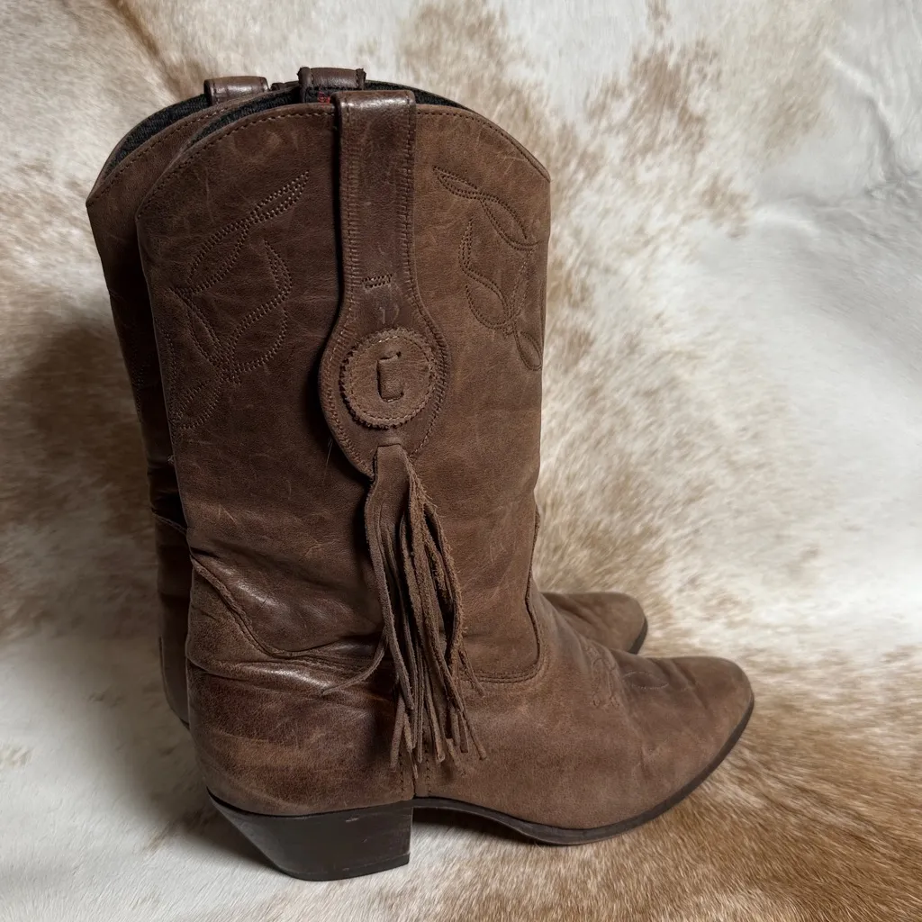 “Laredo” Burning Man Cowboy Boots Vintage Size 7 B39 - Image 5