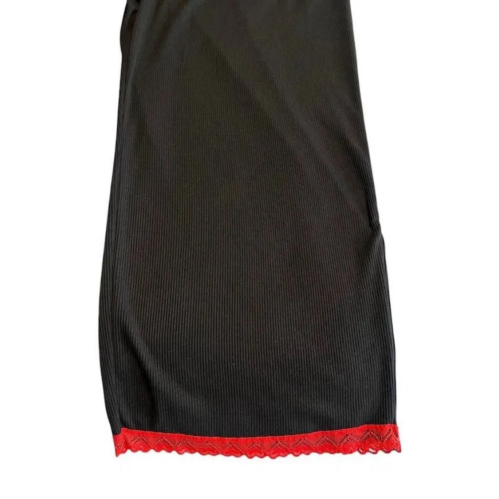 Love to Sleep Pajama Set 2 Piece Womens Size Small Black Red Cami Capri Bottoms - Image 6