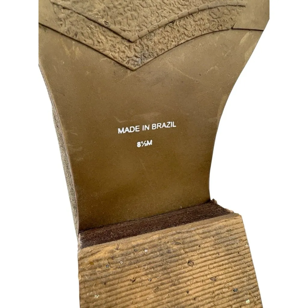 *Matisse Ankle Booties Womens Size 8.5 Taupe Suede Leather Western Fesitval Boho Brown - Image 9