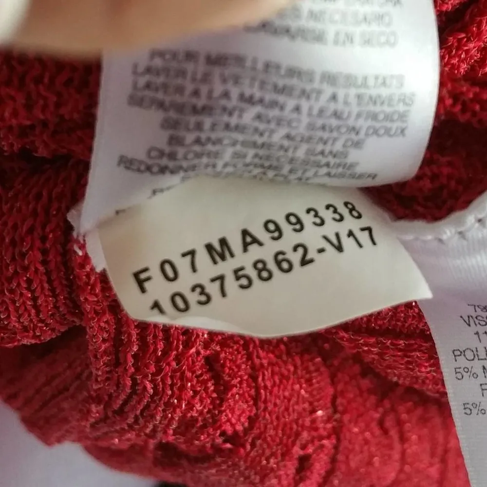 Jones New York Cable Knit Sweater Red Size Large - Image 7