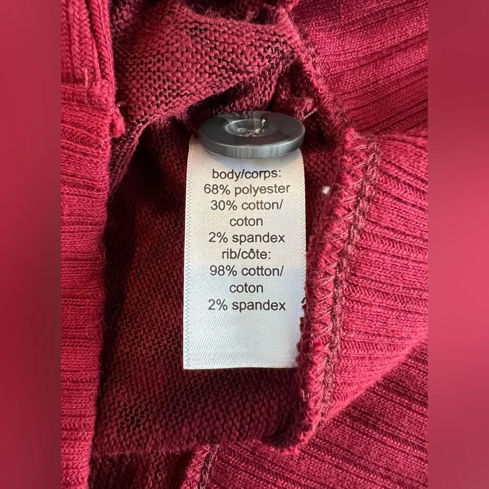 NWT Maurice’s Houndstooth Maroon Cardigan - Image 3