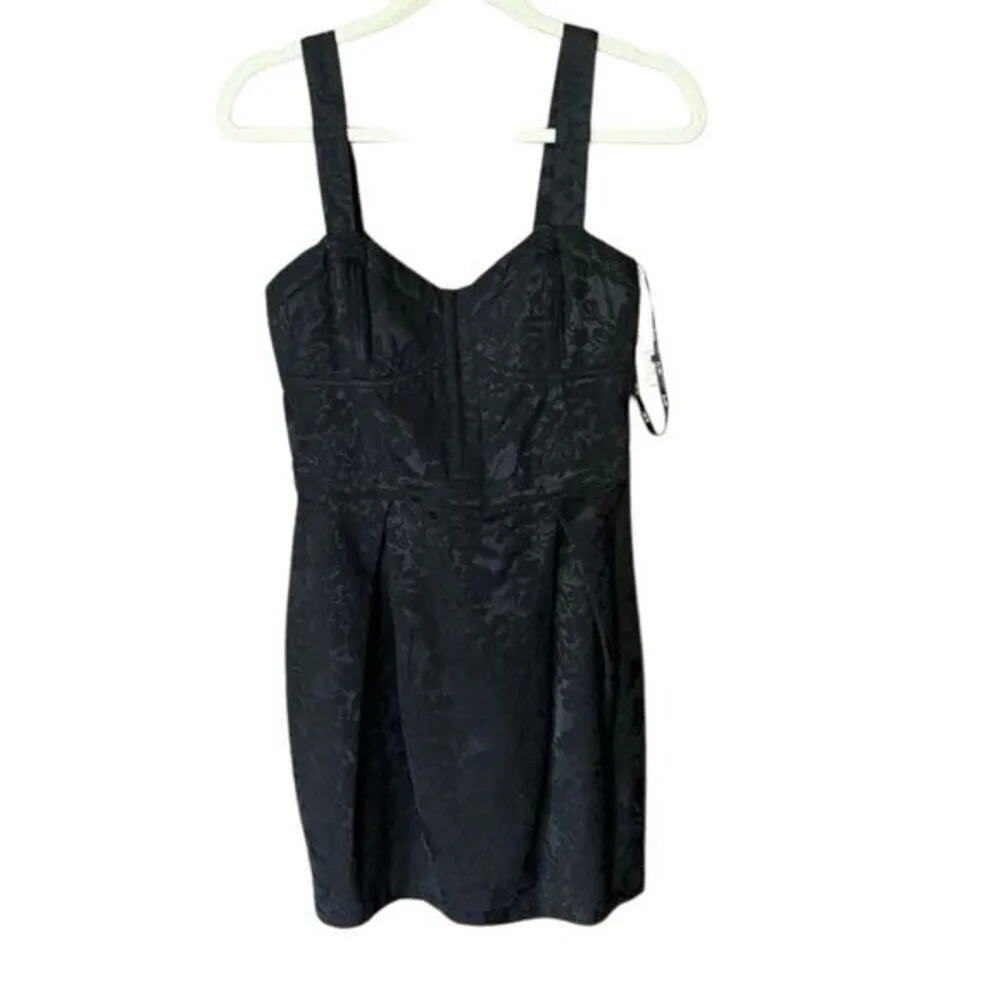 Bardot  Brocade Tulip Mini Black Dress - Image 2