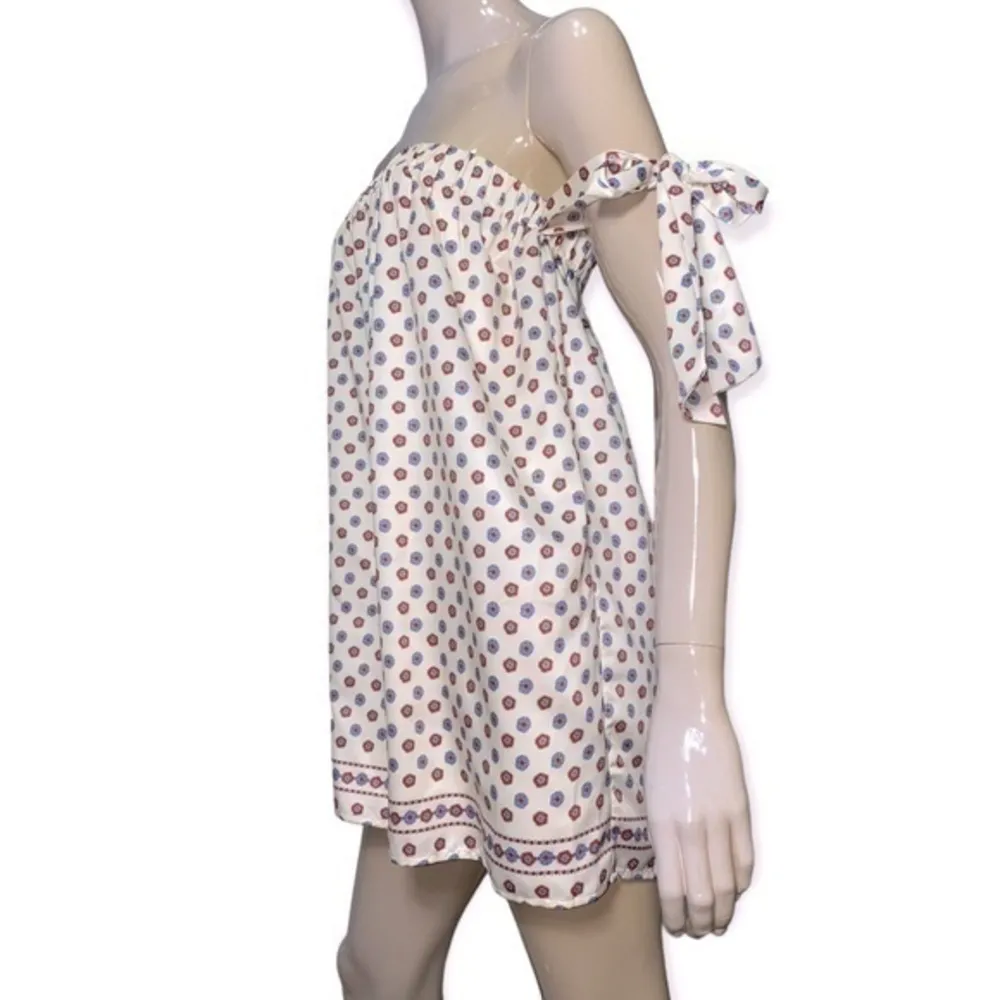 Tularosa Women’s Size S Perry Ivory Paisley Print Shift Strapless Mini Dress - Image 5