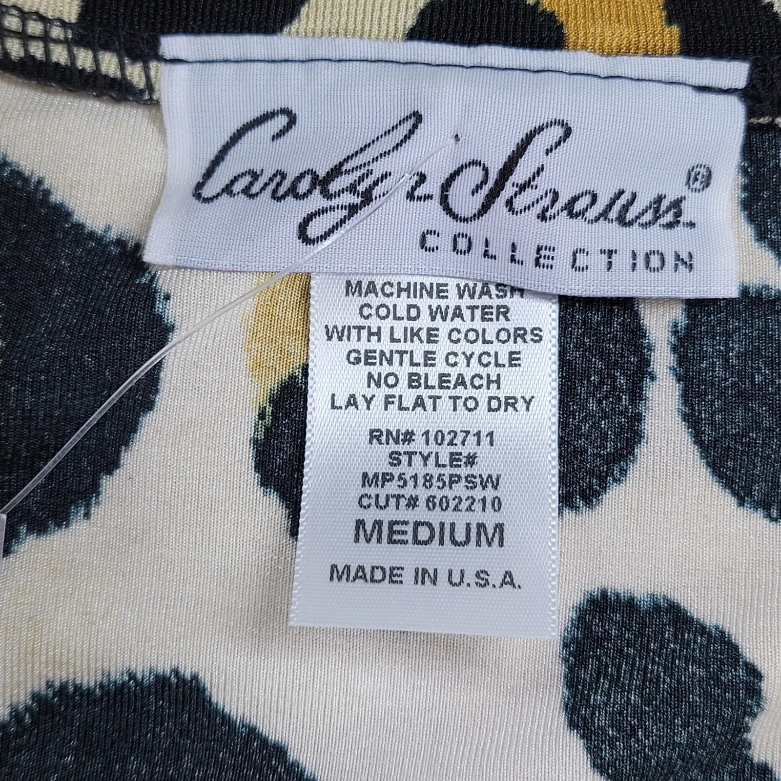 Carolyn Strauss Collection Leopard Shirt Dress Womens Medium Slinky Animal Print Black - Image 4