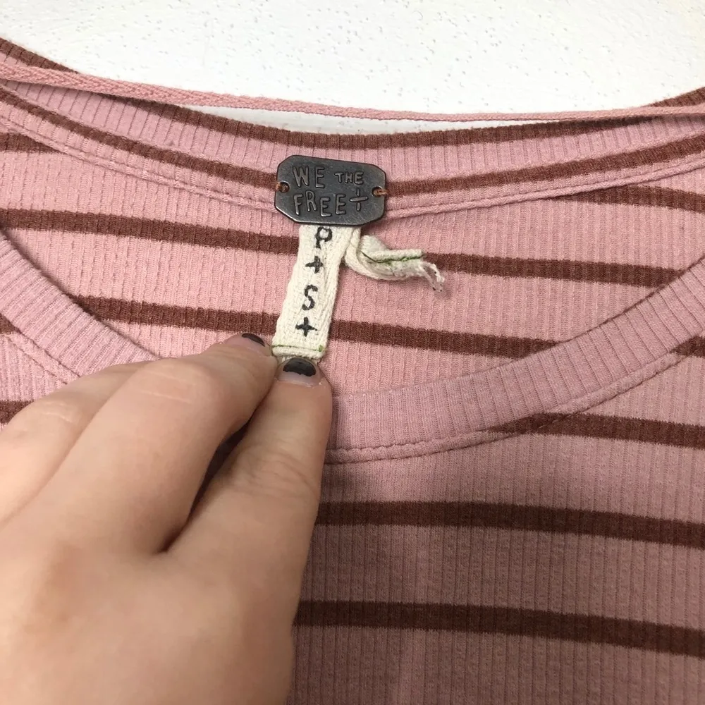 We The Free Round About Striped Peplum Top Small - Image 7