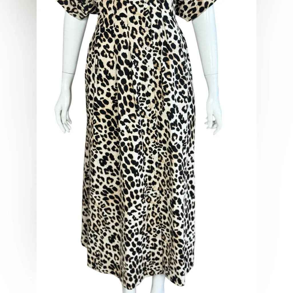 Exquise Anthropologie Cotton Blend
Relaxed Leopard Tobie Shirt Dress Size XLarge - Image 10