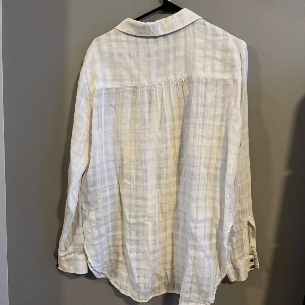 Pilcro & The Letterpress - Anthropologie White Gauze Button Down Long Sleeve Top - Image 6