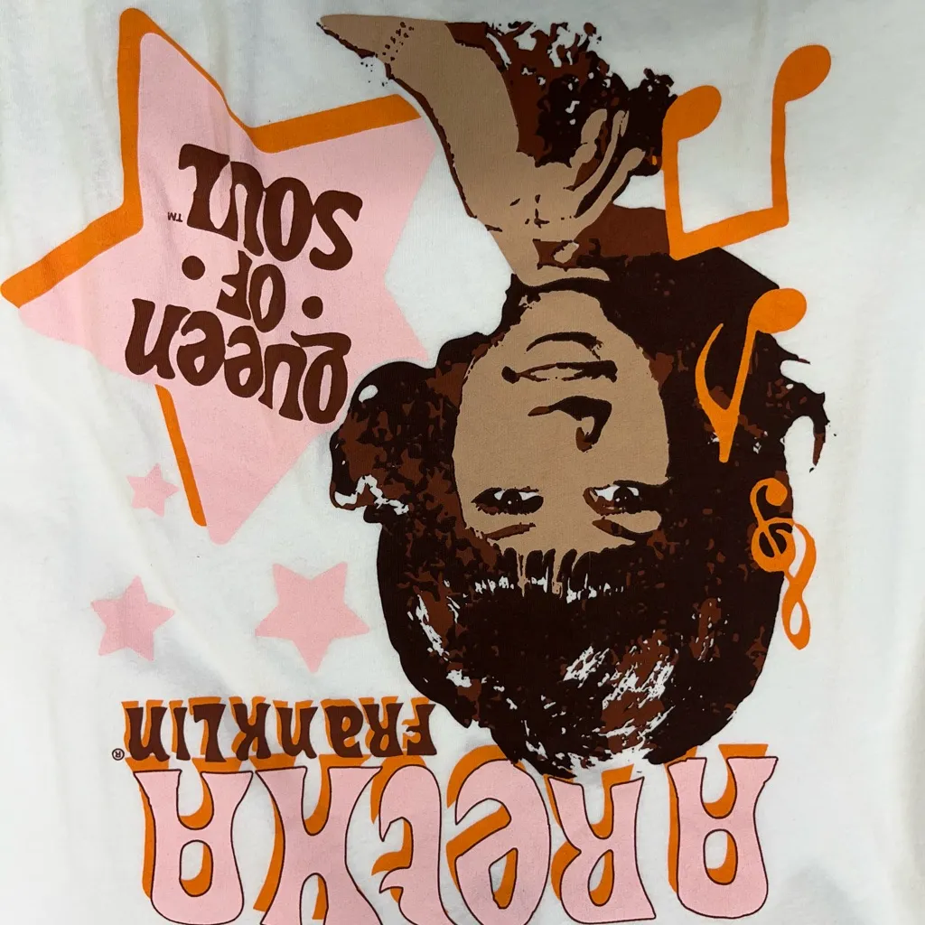 Aretha Franklin QUEEN OF SOUL Graphic Tee 100% Cotton Unisex XL Cream‎ color NEW White - Image 3