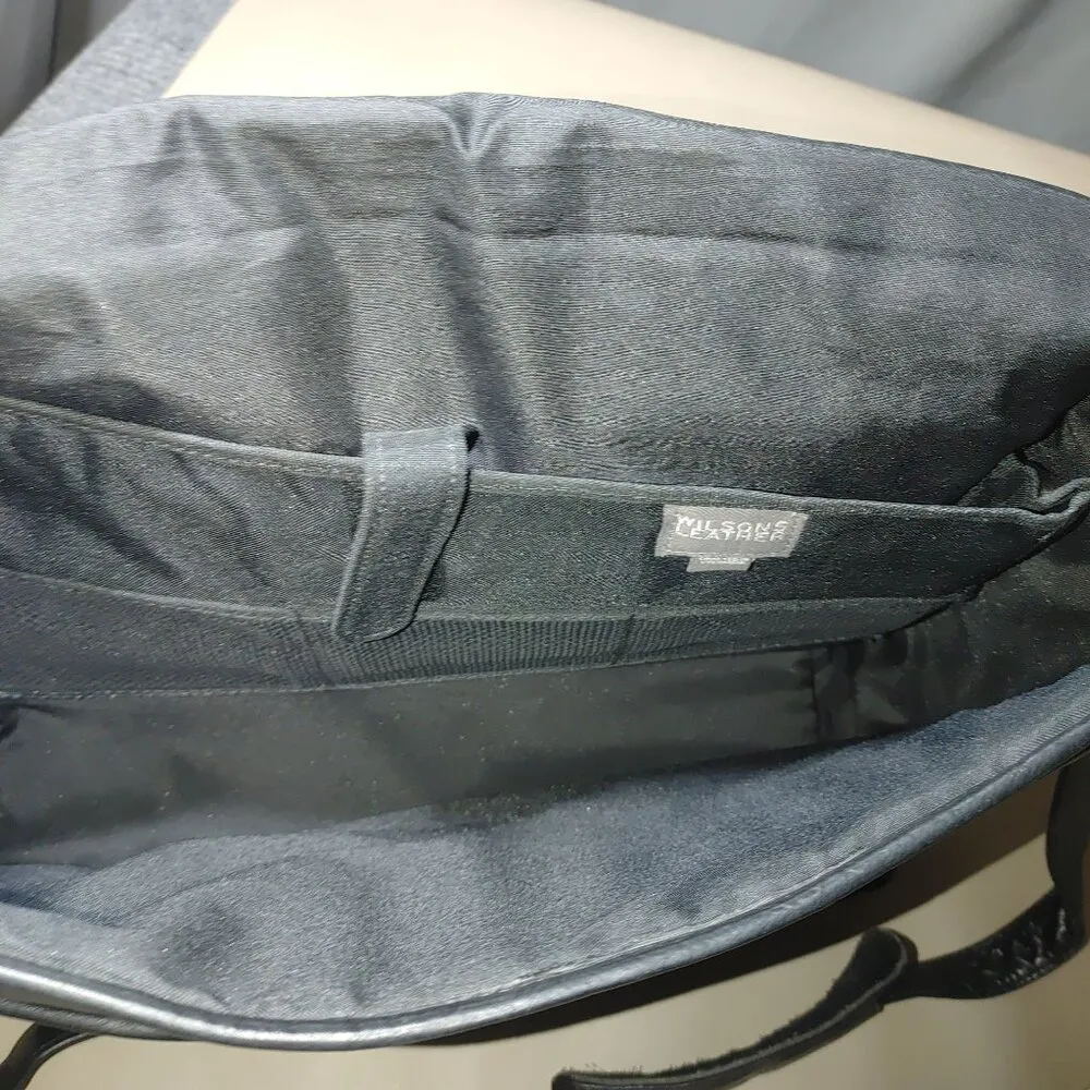 Wilsons Leather Black Briefcase Bag With Adjustable Shoulder Strap  Top Handle - Image 9