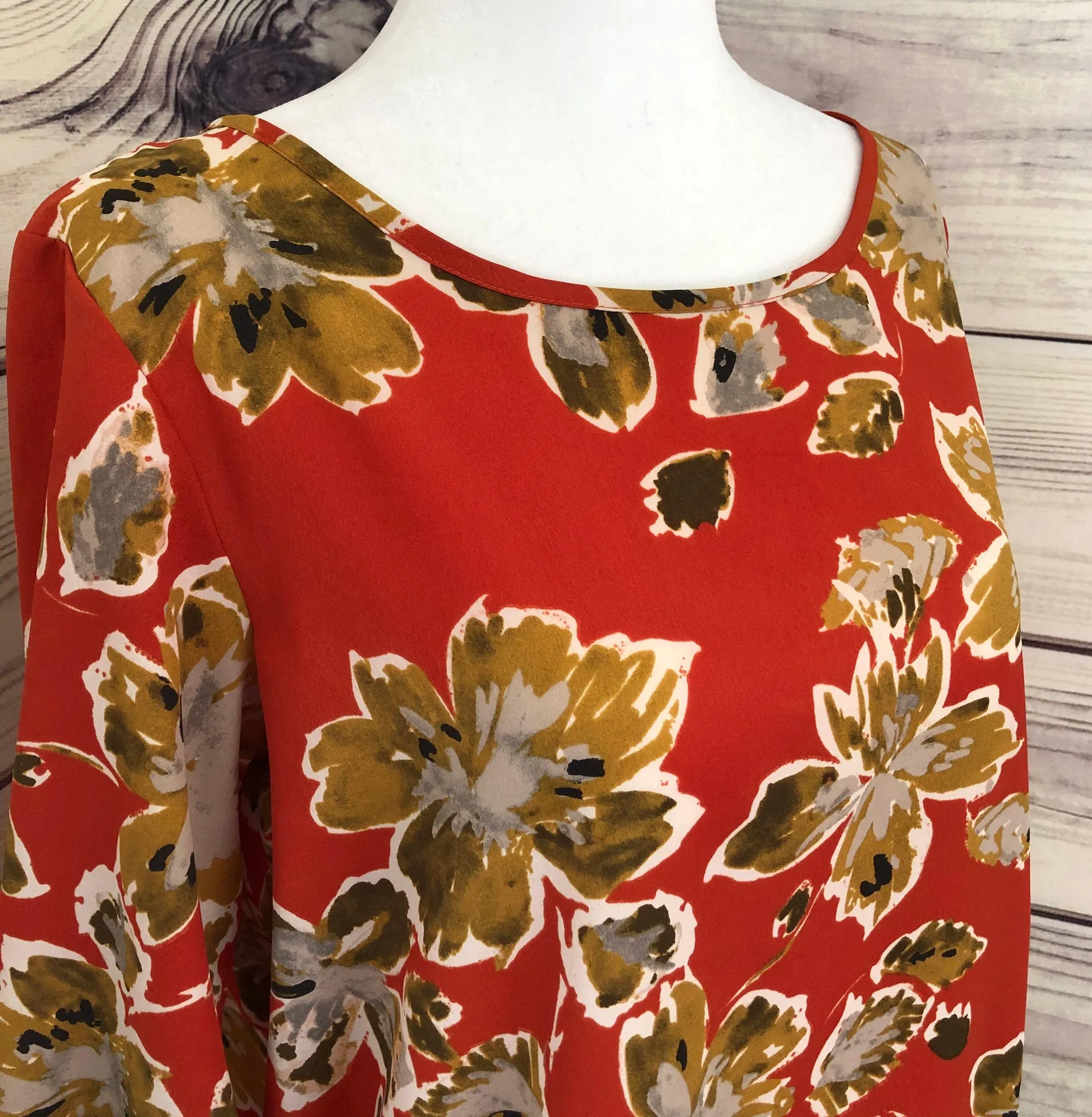 The Limited  Burnt Orange Floral Blouse  - Image 3