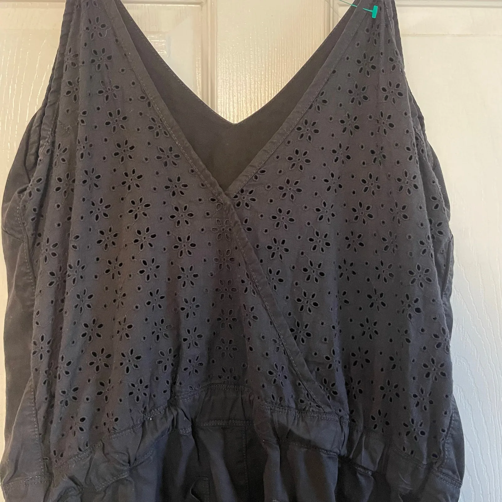 Blank NYC Black Flower Eyelet Pattern Romper size Large - Image 9