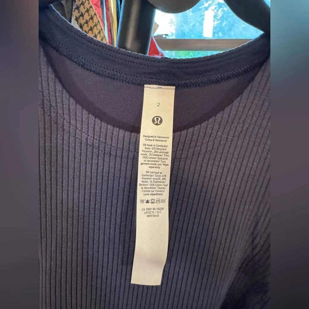 NWOT Lululemon Ribbed Softstreme Slim-Fit Tank Dress - True Navy - size 2 $138 - Image 10