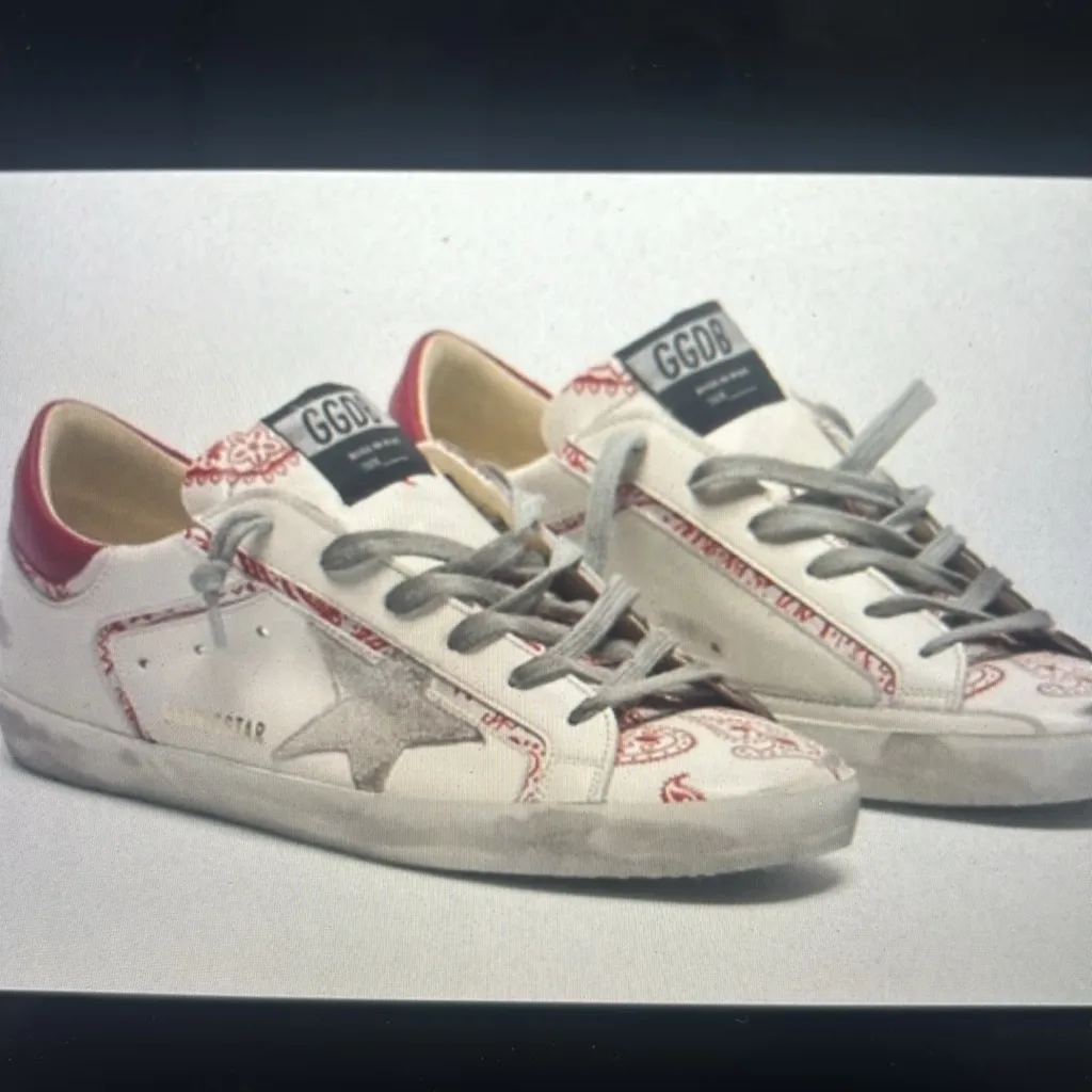 Golden Goose Leather Printed Bandana Superstar Sneaker - Image 5