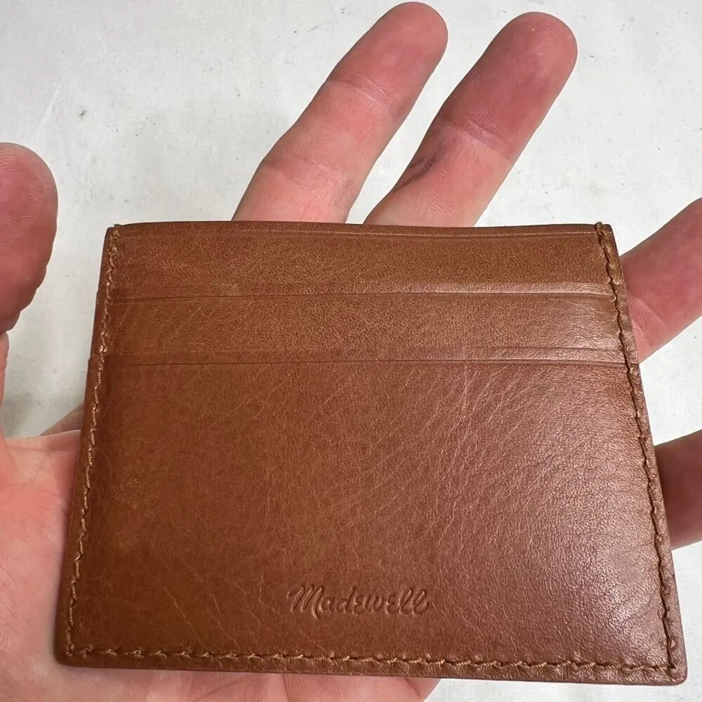 Madewell Womens Leather Card Case English Saddle G2704 Embossed - Image 2
