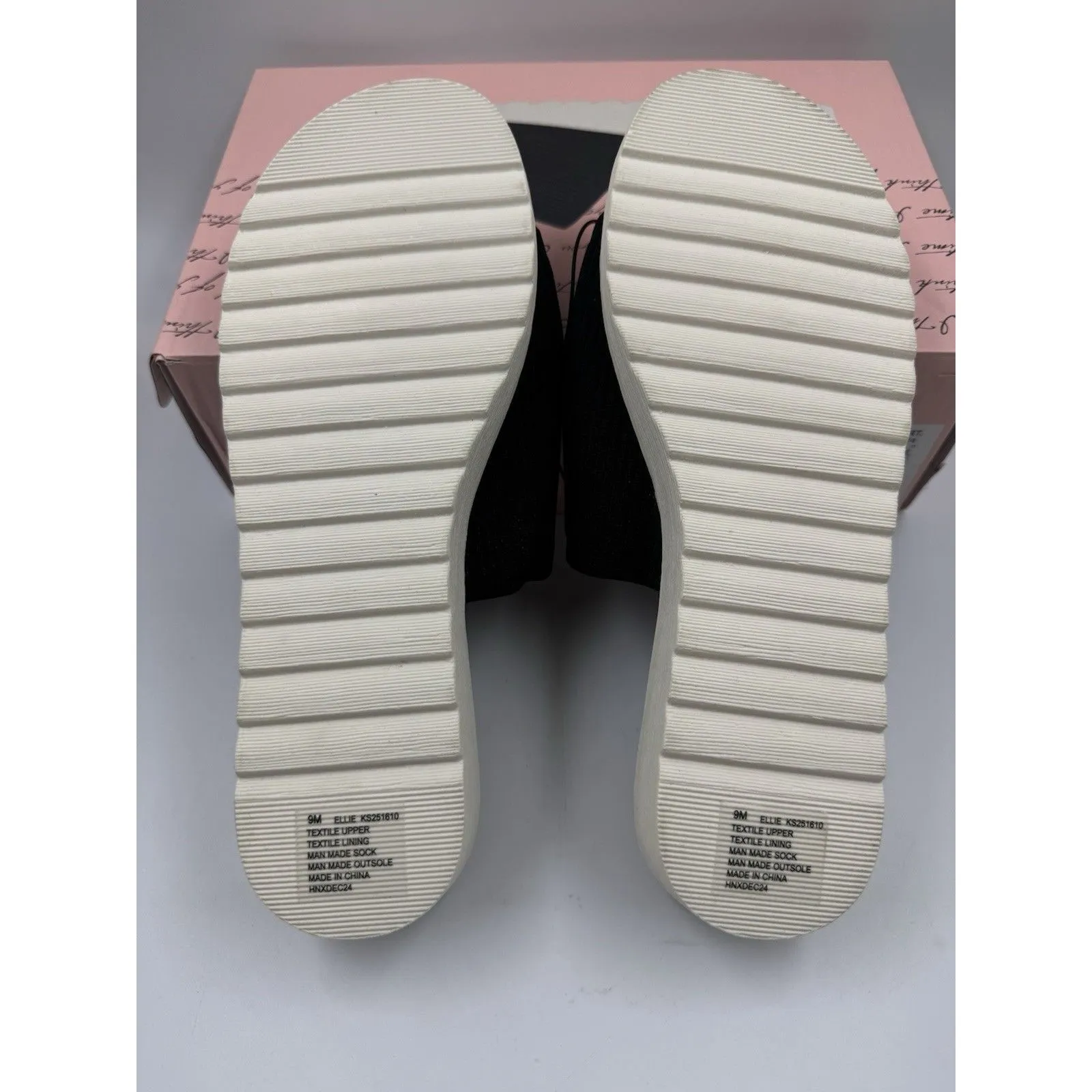 Kensie Women's Knit Slip On Small Platform Sandals Black Size 8 New - Image 10