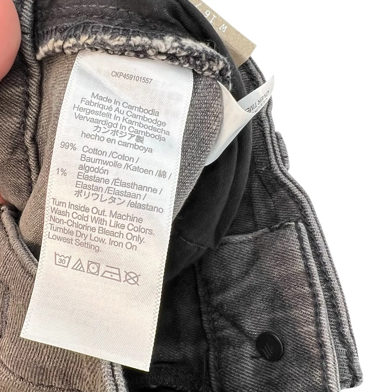 Madewell High Rise Denim Shorts Slater Wash‎ Gray Black Plus Size 16W - Image 11