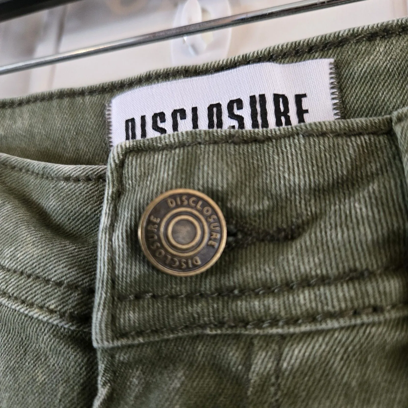 Disclosure Women Teen Army Green Jeans Pants 1/25 Cargo Big Pockets Street Wear Black Size undefined - Image 8