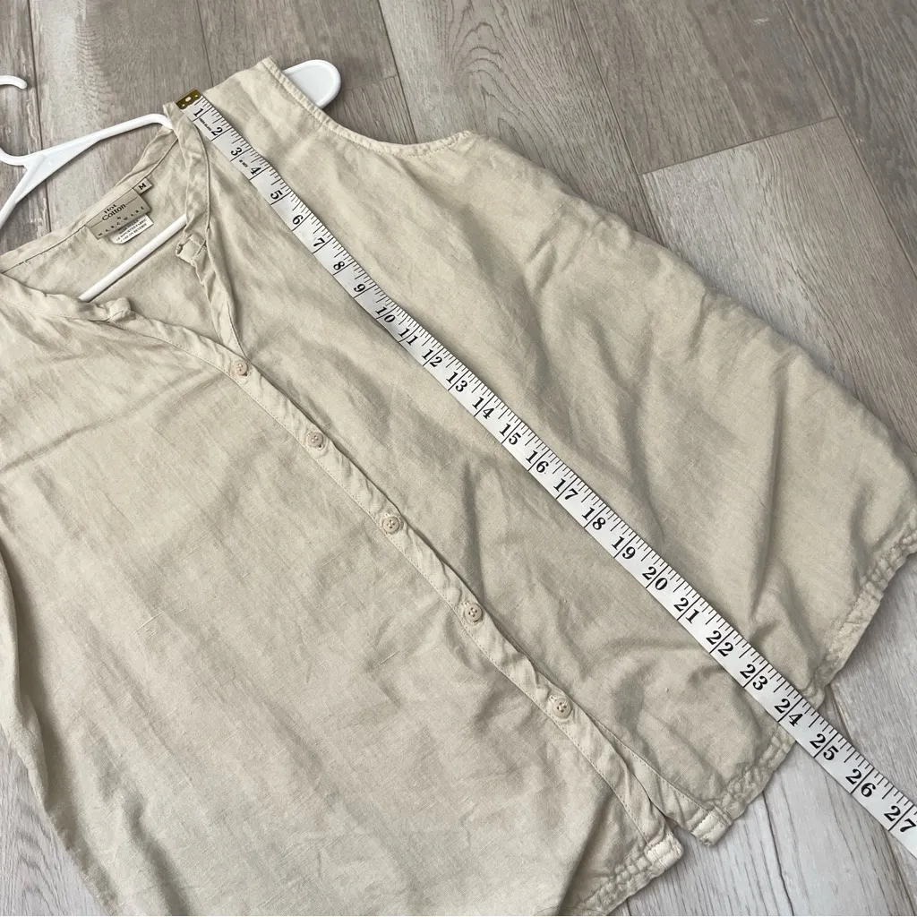Hot Cotton Top linen sleeveless button up womens Beige medium natural minimalist - Image 6