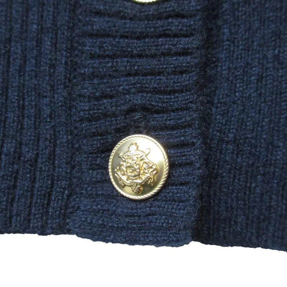 NWT J.Crew Cashmere Cropped Cable-Knit Sweater-Vest in Navy Blue XS - Image 3