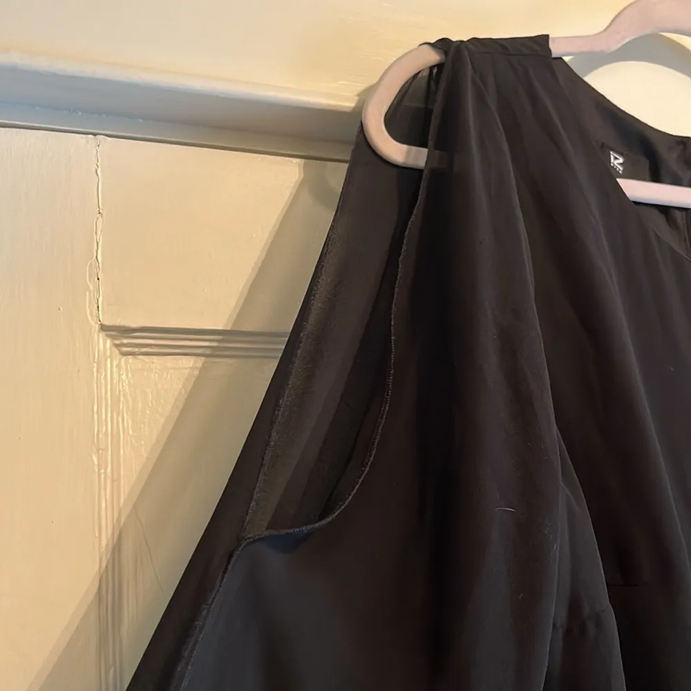 Iz Byer  | Black Mini Dress Sheer Peek-A-Boo Long Sleeves Size XL Fully Lined - Image 3