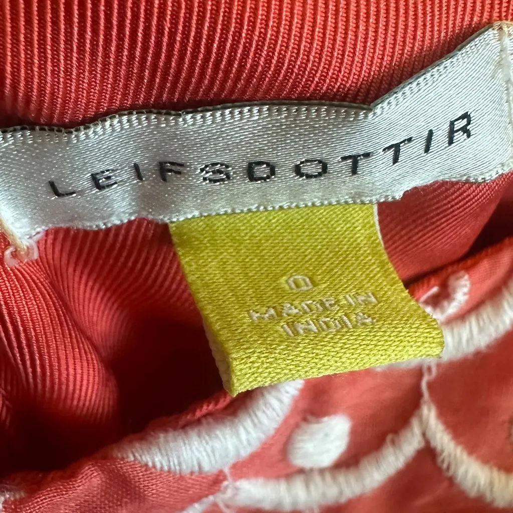 Anthropologie Leifsdottir Sweet Tangelo Scalloped Tiered Dress Silk Cotton Sz 0 - Image 12