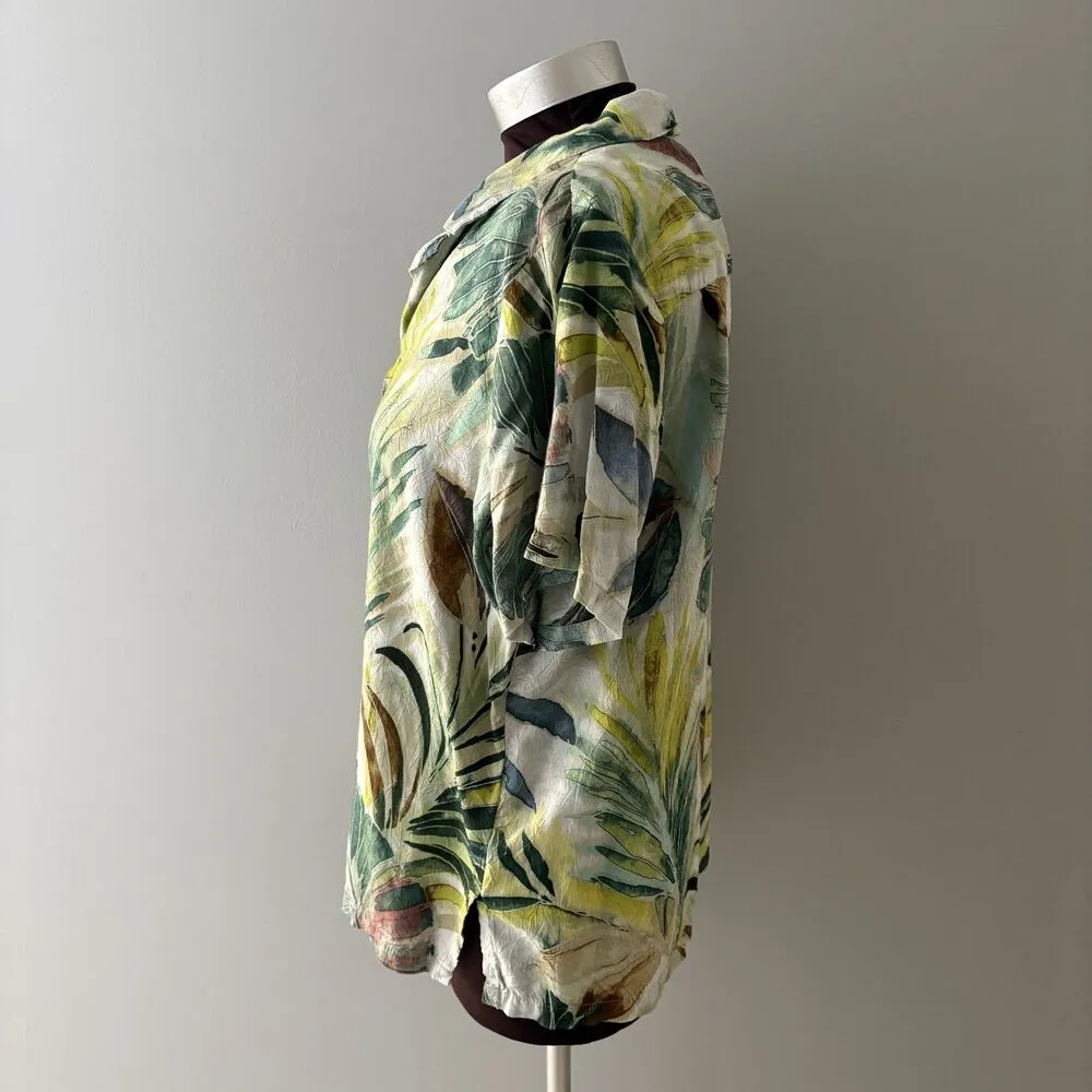 Jams World Shirt XL Green Spring Breeze Tropical Hawaiian Palm Beach Party - Image 3