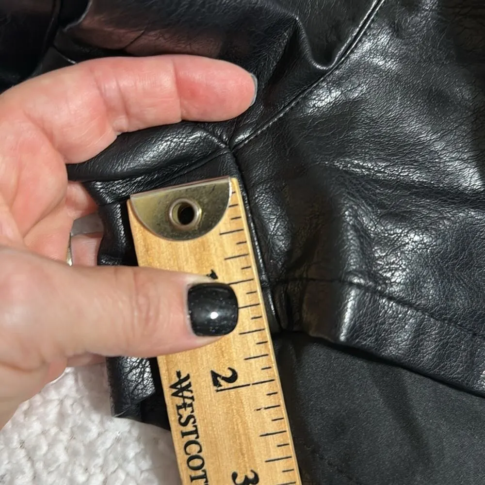 Molly Bracken size small black faux leather shorts clubbing shiny party wear - Image 6