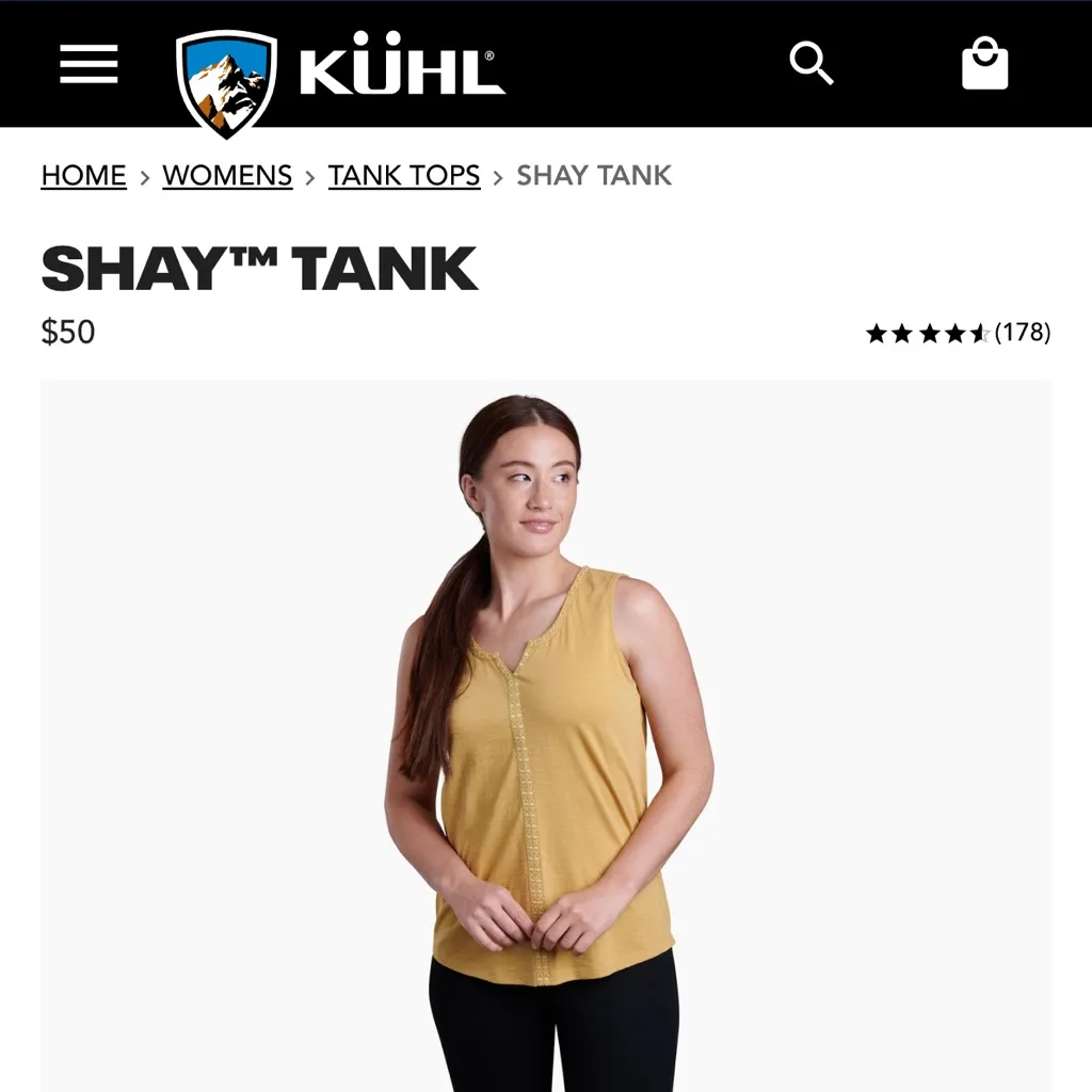 Kuhl Shay Tank Top Honey‎ Golden Yellow Embroidered Design Women’s XS - Image 8