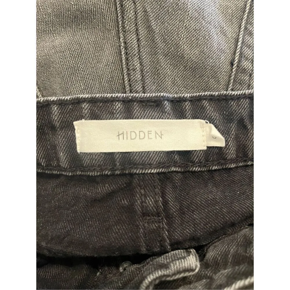 Hidden Black Distressed Button Fly Denim Shorts‎ - Image 3