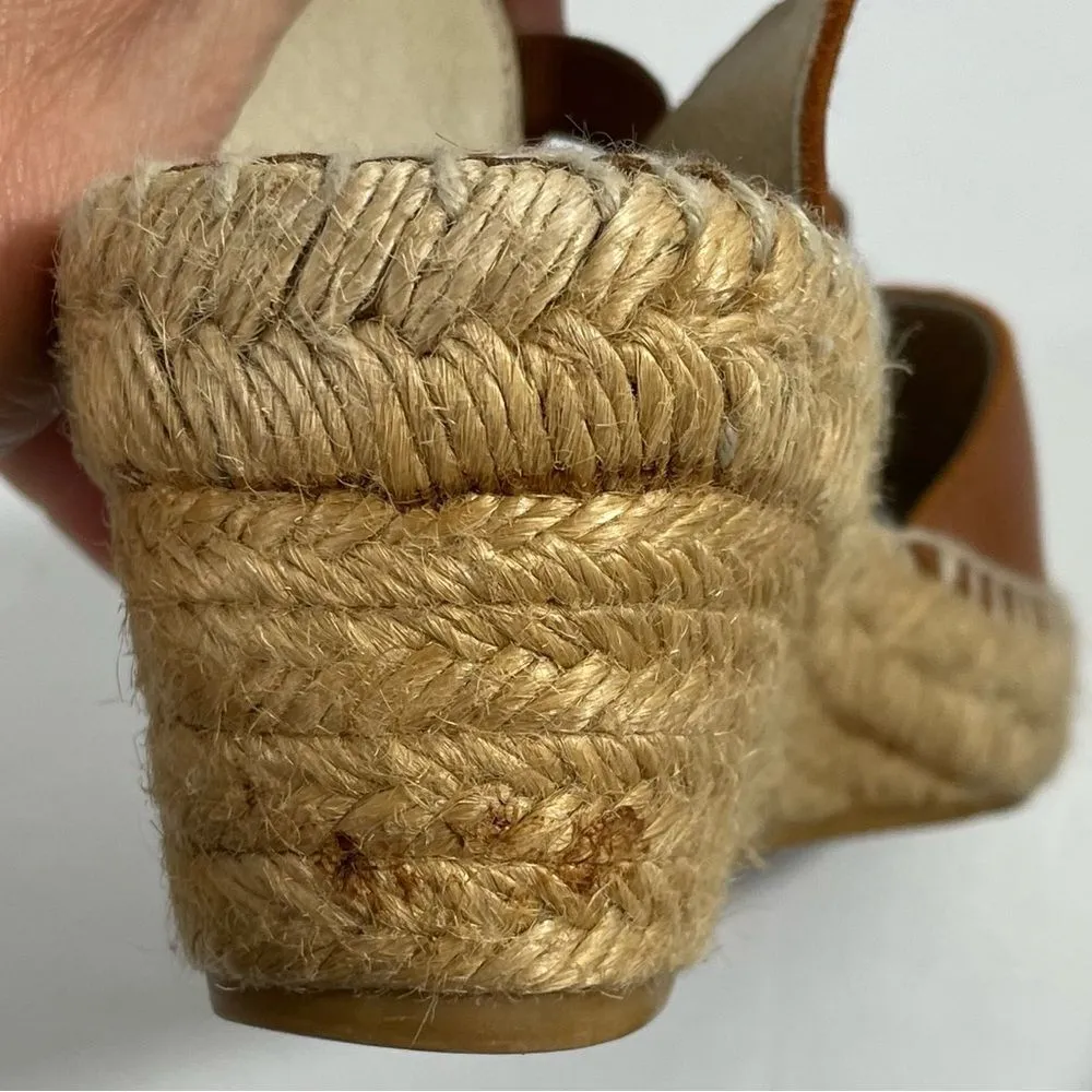 Andre Assous Dainty Womens Leather Slingback Espadrille Wedge‎ Sandal Sz 6 Shoes Brown - Image 10