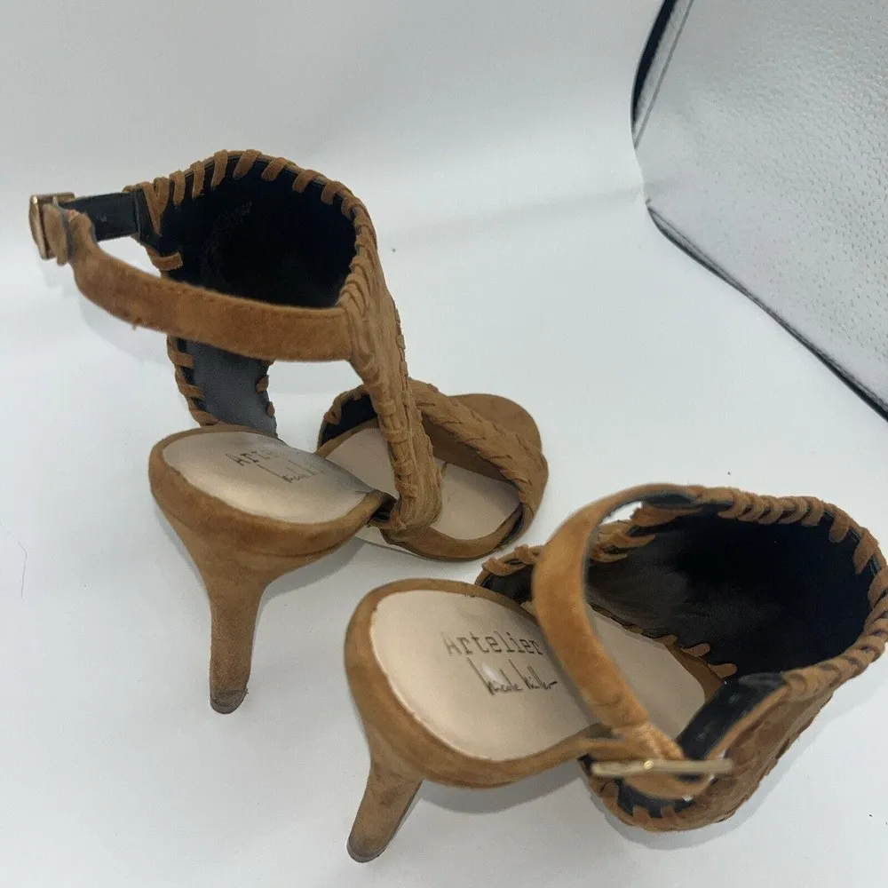 Nicole Miller Artelier 5.5 High Heel With Brown Suede Laced Accents - Image 11