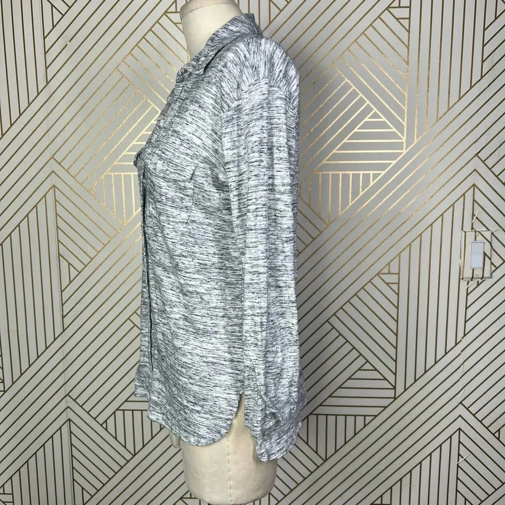 James‎ Perse Melange Button Down Top in Gray Size 2 / US Medium - Image 7