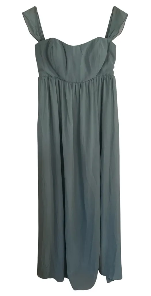 Birdy Grey Soft Green Dress Sheer outer layer Size XL event formal bridesmaid - Image 1