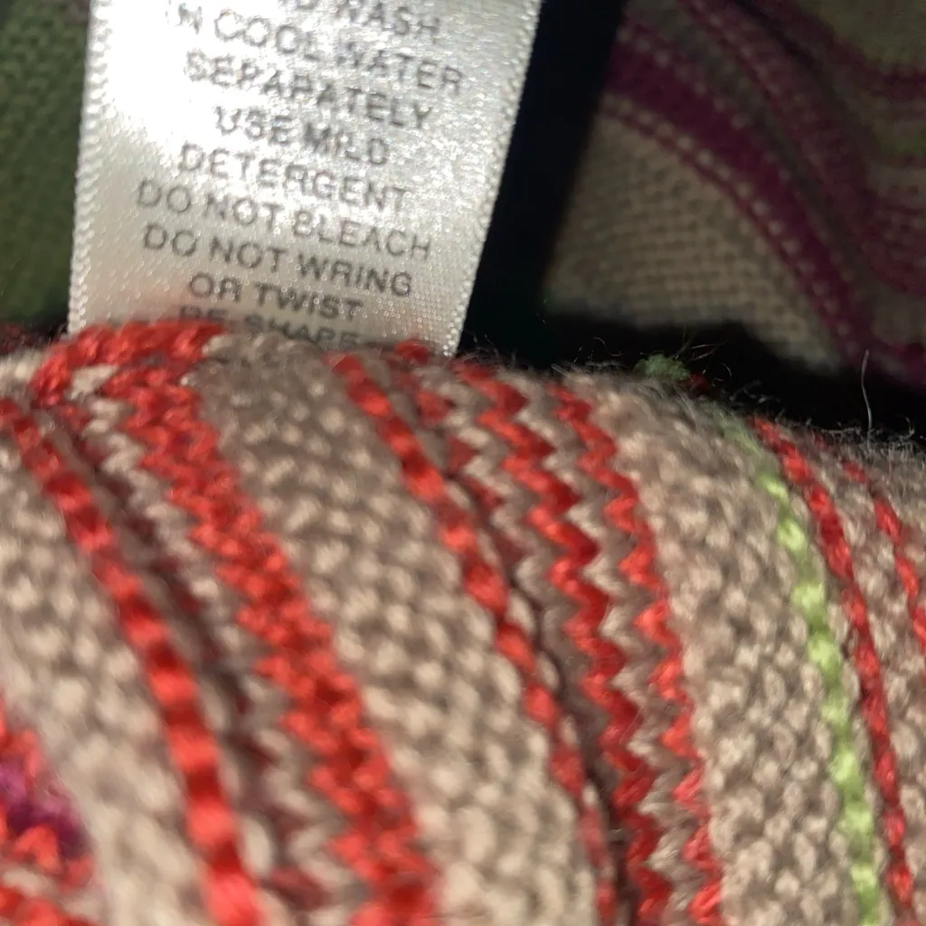 Christopher & Banks Wool Blend Color Block Chunky Knit Cardigan Sweater Sz S - Image 16