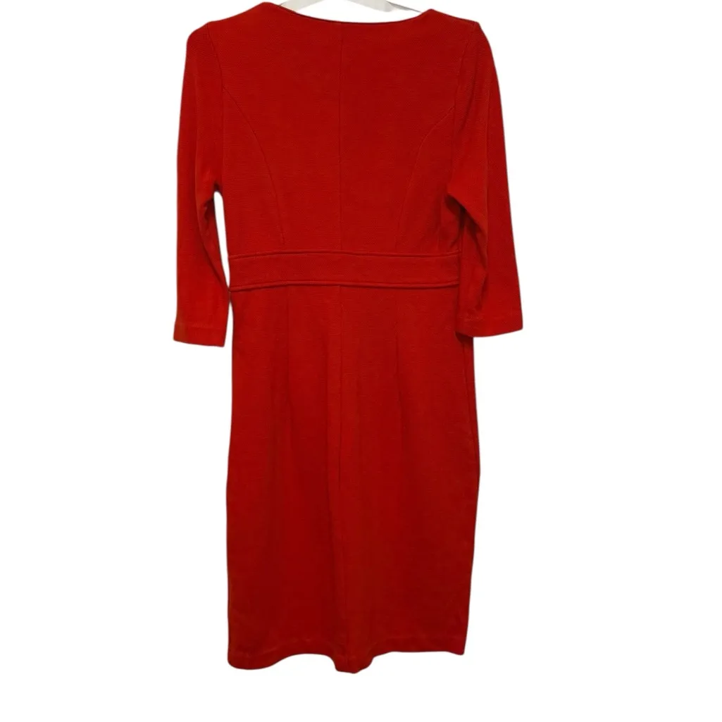 Boden Agnes Red Ponte Knit Mini Sheath Dress Mod 60s retro size 10L - Image 4
