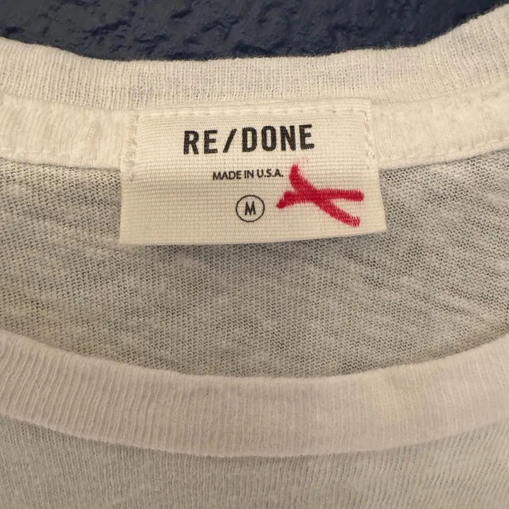 REDONE Optic White 60s Slim Tee Women’s Bodysuit Size Medium - Image 12