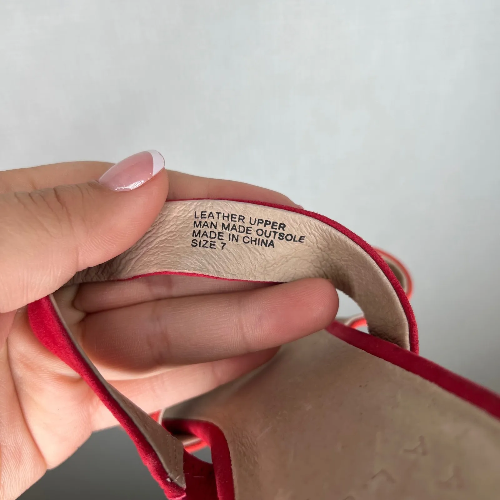 Alex‎ + Alex Red Suede Leather Strappy Block Heel Sandals Women's Shoes Size 7 - Image 6