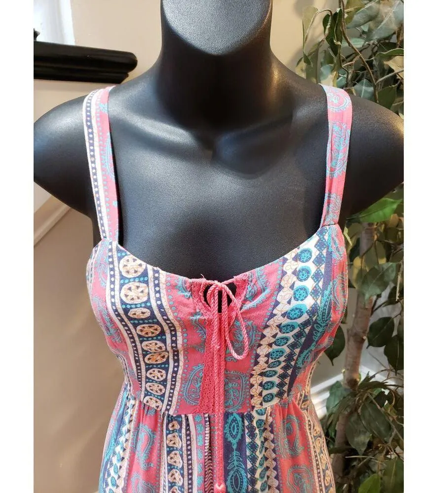 No Boundaries Dress Women's 7 9 Multicolor Boho Sleeveless Bodycon Mini - Image 6