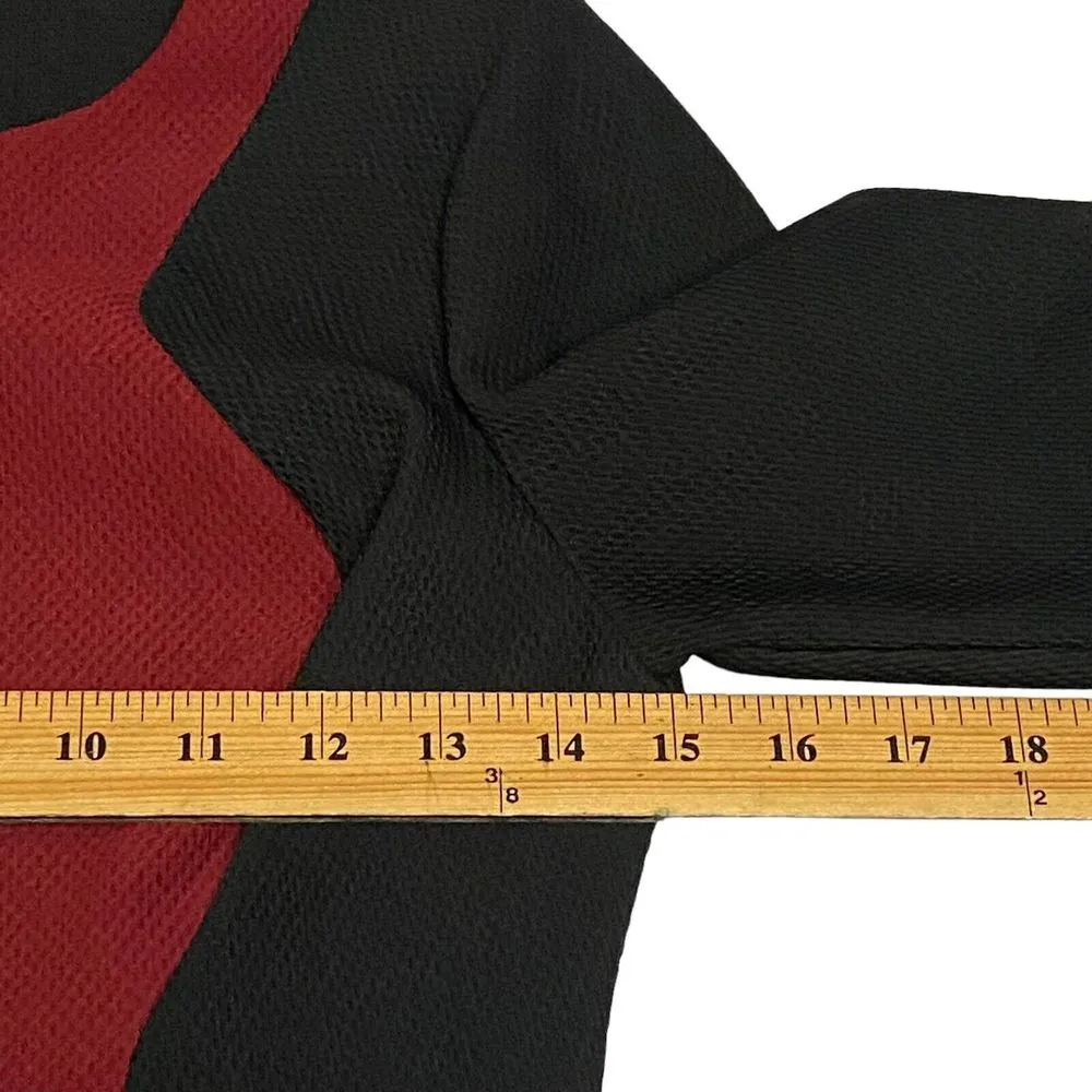 Bisou Bisou Sz 4 Black Maroon Career Formal Dress Sheath Short Sleeve Stretch - Image 9