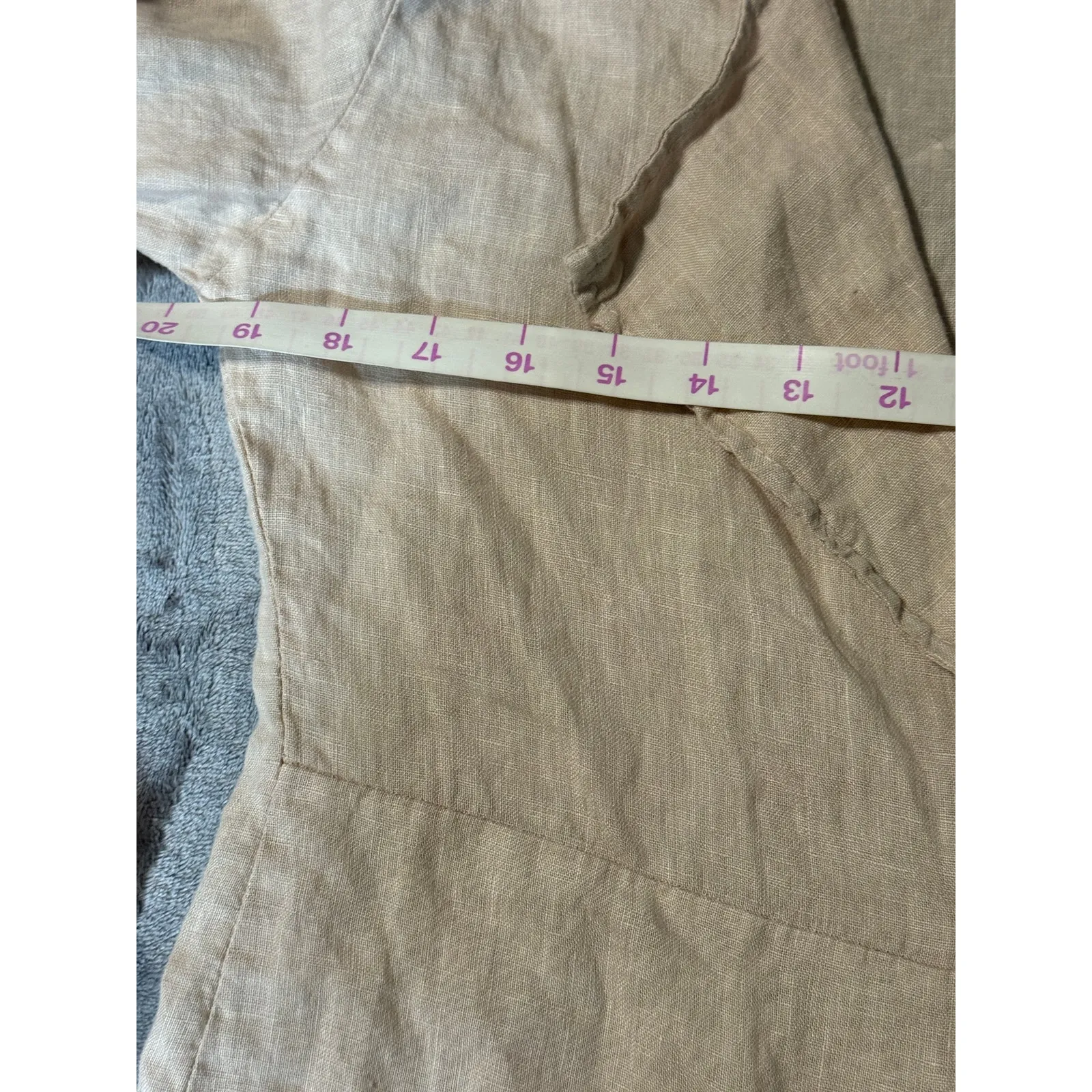 Viola Borghi Jacket Womens Medium‎ 100% Linen Neutral Color Casual Fit Lagenlook Tan - Image 7