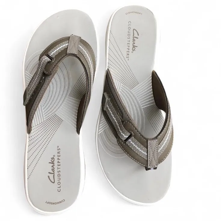 Clarks Cloud Women’s Steppers Brinkley Jazz Black Flip Flop Sandal Women’s Sz 8M - Image 3