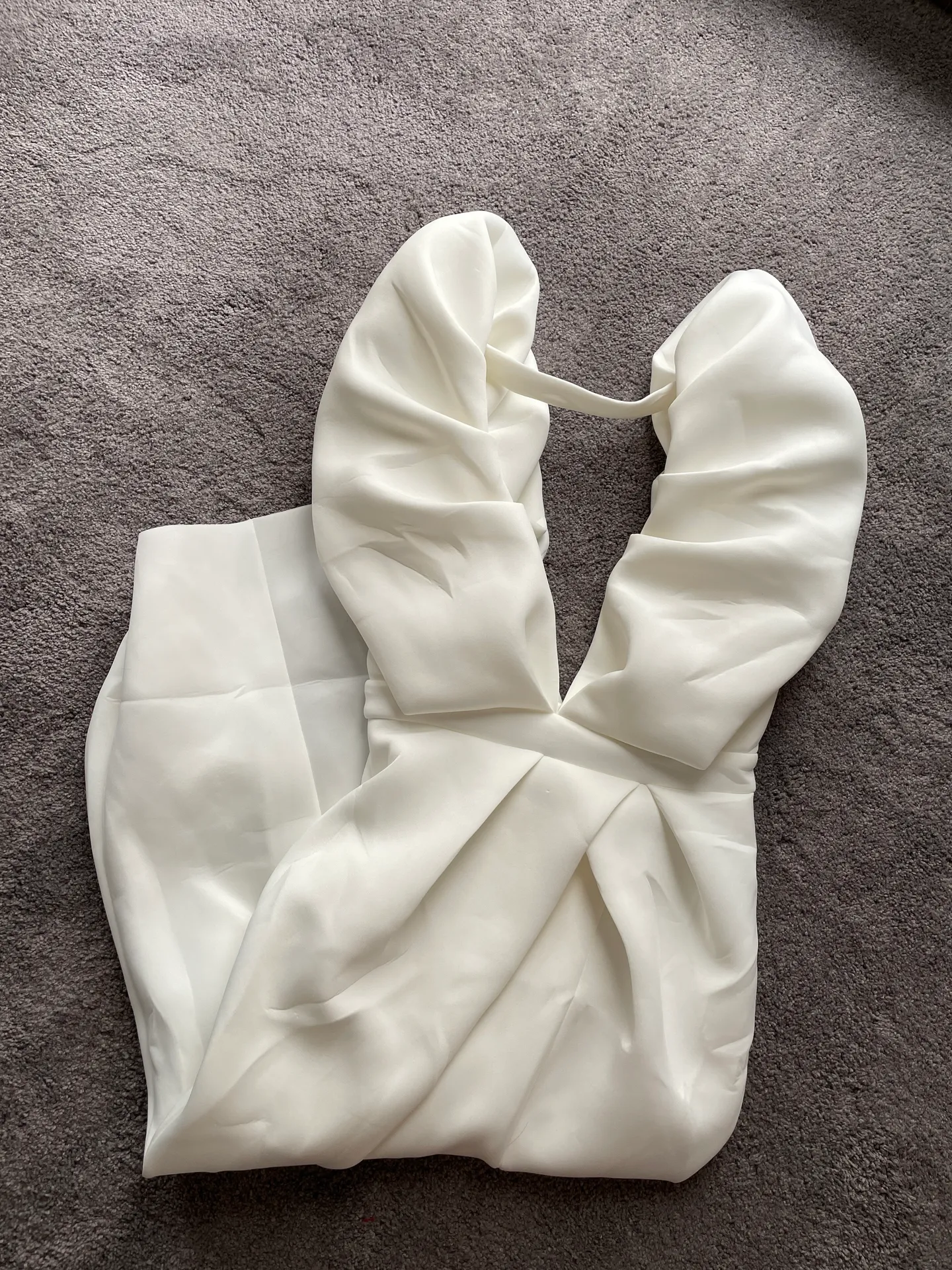 Puff Sleeve Gown White - Image 4